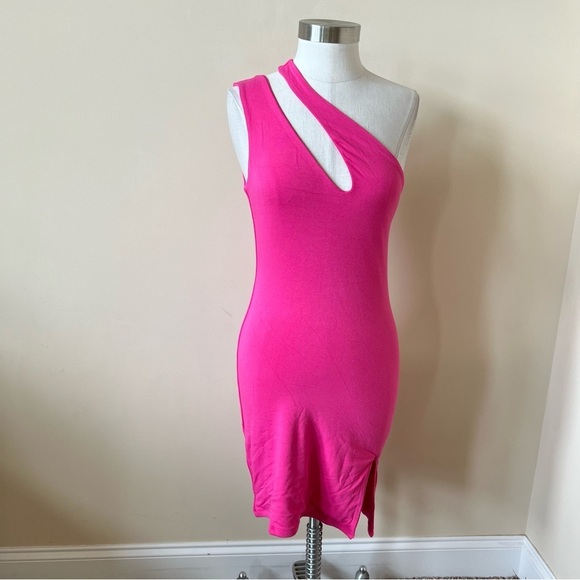 Naked Wardrobe  Cutout One-Shoulder Mini Dress in Pink 17762 - Picture 6 of 10